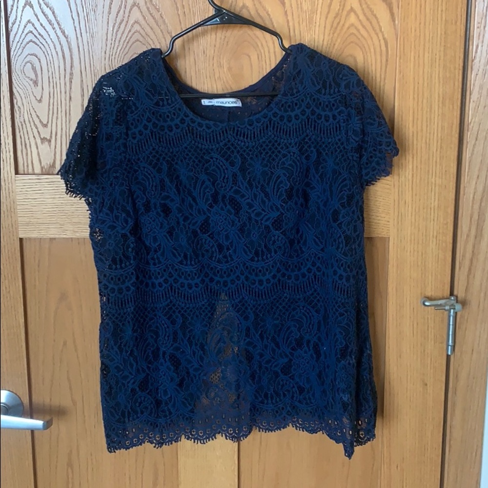 Maurice’s Navy Lace T Shirt Size 1